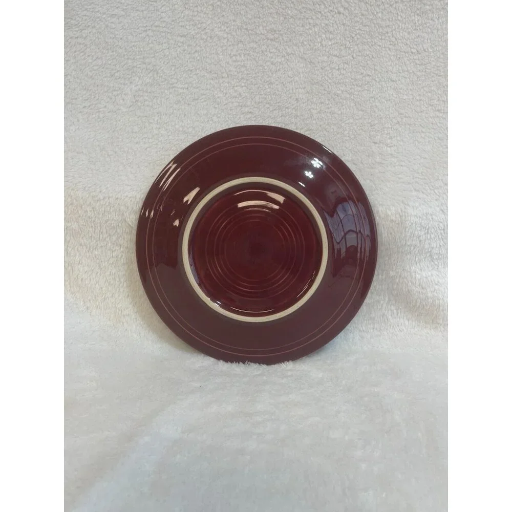 Homer Laughlin China Co Fiestaware Claret Burgundy Dessert Plate Round Lead Free